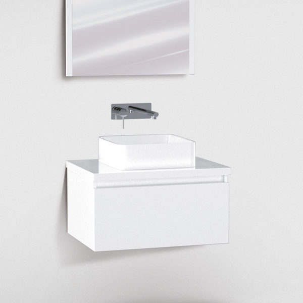 Wellis 60Cm Wall Mounted Single Bathroom Vanity Base Only in White